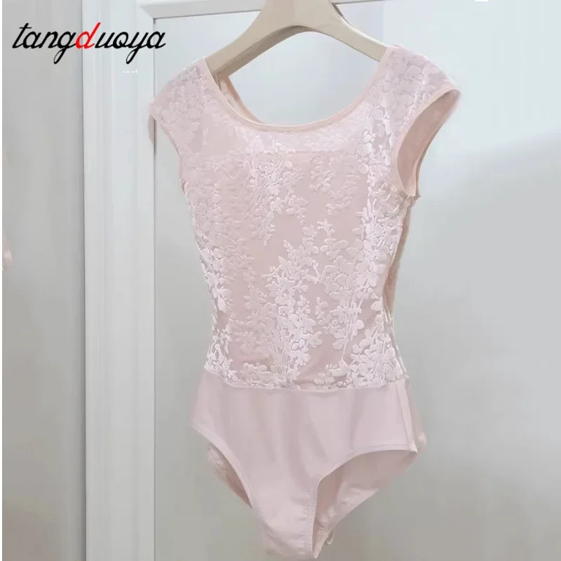Ballet Leotard Women Elegant Lace Style Practice Ballet Dancing Clothes Professional Dance Team Gymnastics Coverall