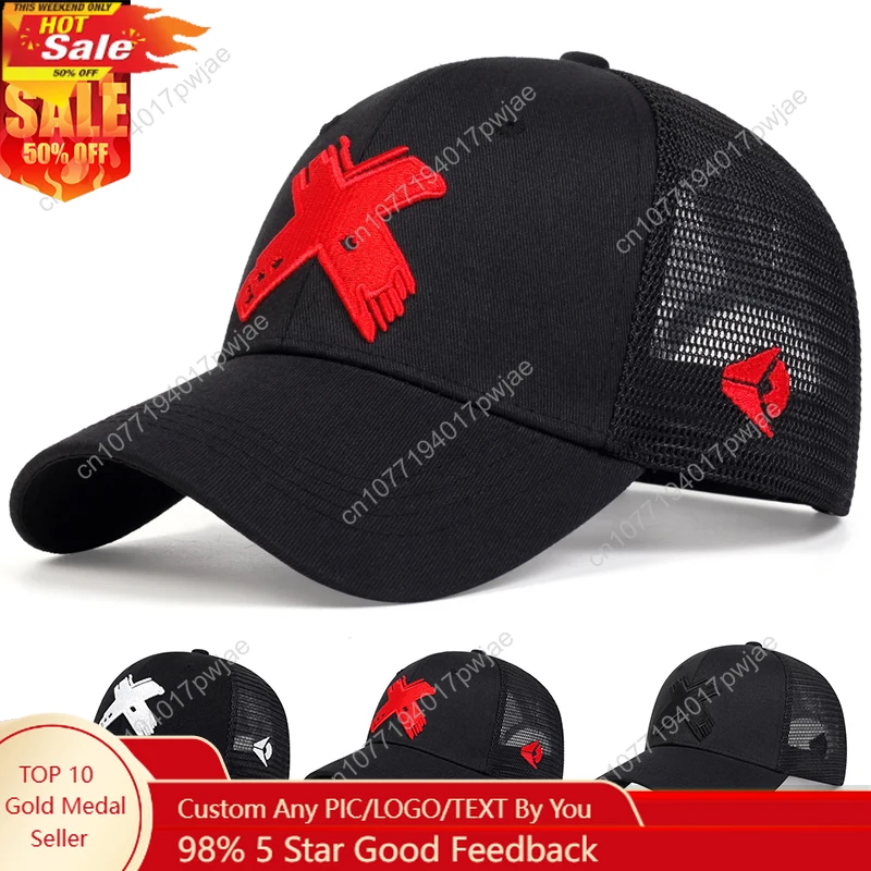 

Summer Men Mesh Baseball Cap Outdoor Sport X Letter Snapback Hat for Women Unisex Breathable Caps Hip Hop Trucker Hats