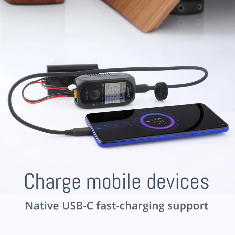 ToolkitRC M4 กระเป๋า DC 80W 5A XT30 XT60 อินพุต USB-C อินพุต/เอาต์พุตสําหรับ 1-4S LiPo แบตเตอรี่ Quick Charger ฟังก์ชั่น