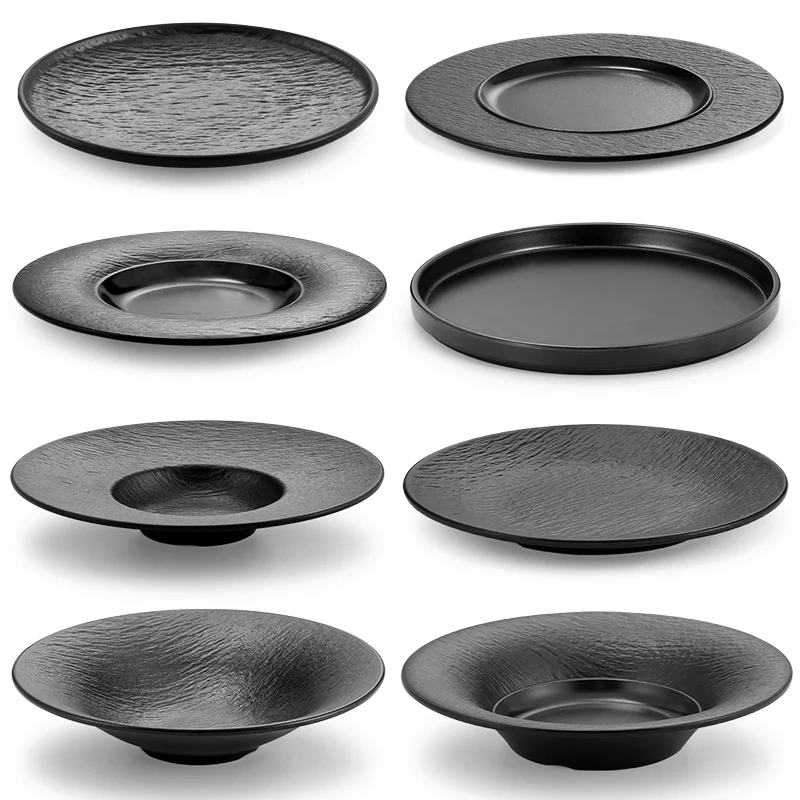 1pcs MELAMINE Disc Fruit Plate Saucer Kitchen Board Dessert Meal Plate Cutlery Set Service Cake Dish Dinner Plates for Food