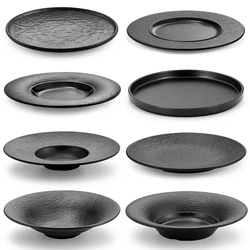 1pcs MELAMINE Disc Fruit Plate Saucer Kitchen Board Dessert Meal Plate Cutlery Set Service Cake Dish Dinner Plates for Food