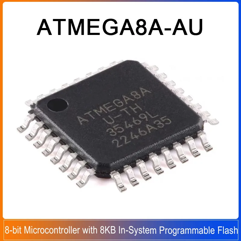 1-5PCS ATMEGA8A-AU TQFP-32 ATMEGA8A ATMEGA8 ATMEGA 8-bit Microcontroller with 8KB In-System Programmable Flash Chip