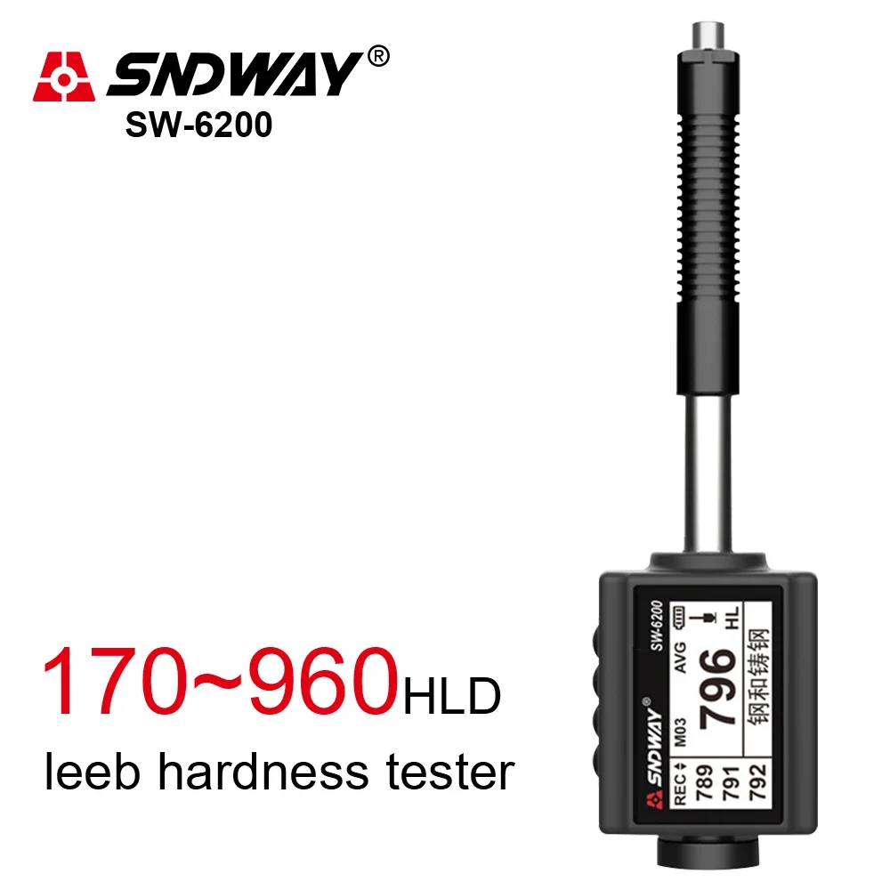 SNDWAY Mini Digital Hardness Tester Units For Hrc Hrb Hb Hl Hv Hs Pen-type Metal Stainless Steel Durometer Sclerometer SW-6200