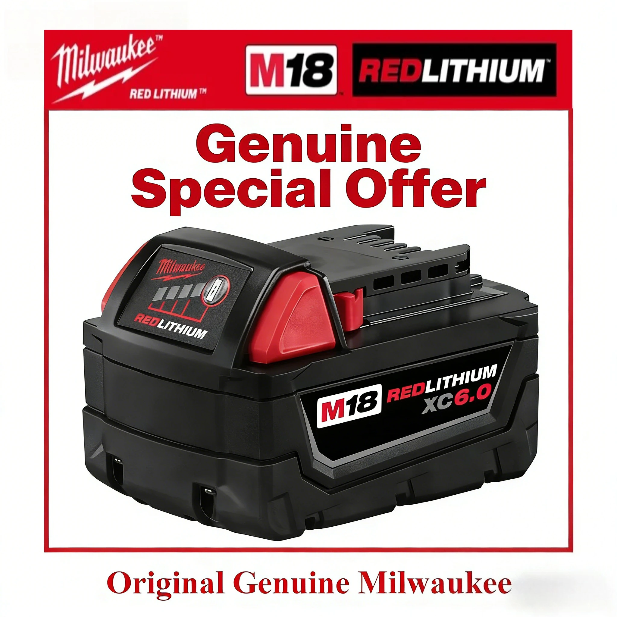 

Rechargeable battery for Milwaukee M18 cordless power tools 8.0Ah 18V lithium battery 48-11-1880 M18 battery+charger