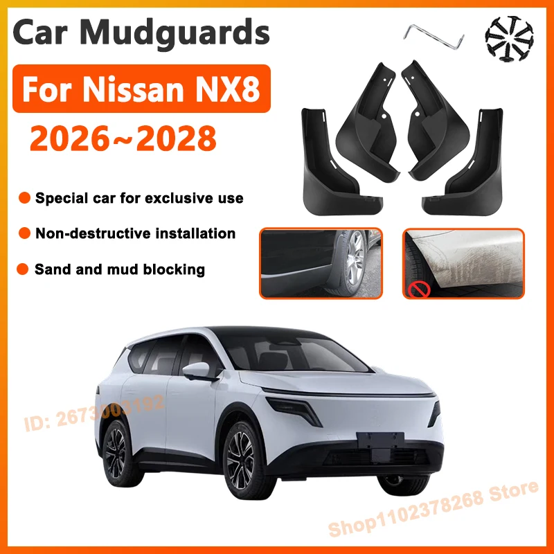 

Car Mudflap For Nissan NX8 2026 2027 2028 Accessories Mud Flaps Anti-splash Mudguards Splash Guard Fender Auto Parts Splashguard