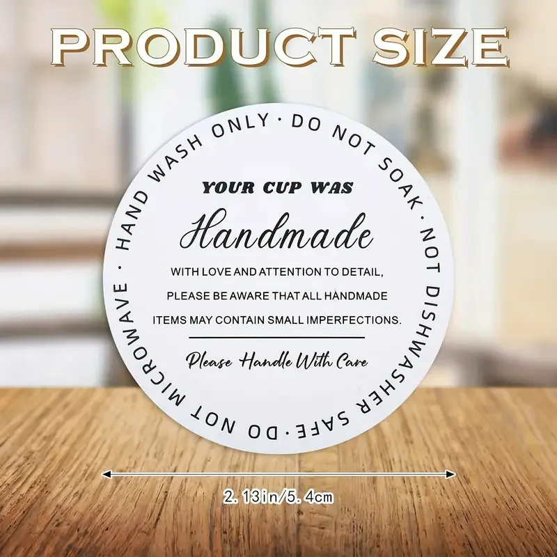 50pc Handmake Glass Cup Maintenance Instruction Card Cup Care Instructions Cards Tumbler Care Card Cups of Care Mug for Business