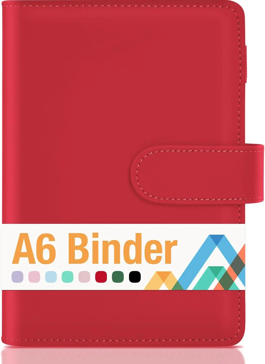 A6 PU Leather 6 Ring Refillable Planner Binder, Loose Leaf Personal Organizer Binder Cover with Magnetic Buckle Closure