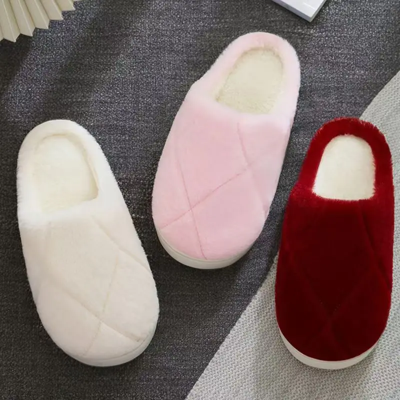 2025 Winter Plush Slippers - Cozy Non-Slip Indoor Warm House Shoes, Cute Lightweight Couple's Unisex Thick Sole Home Slippers image 3