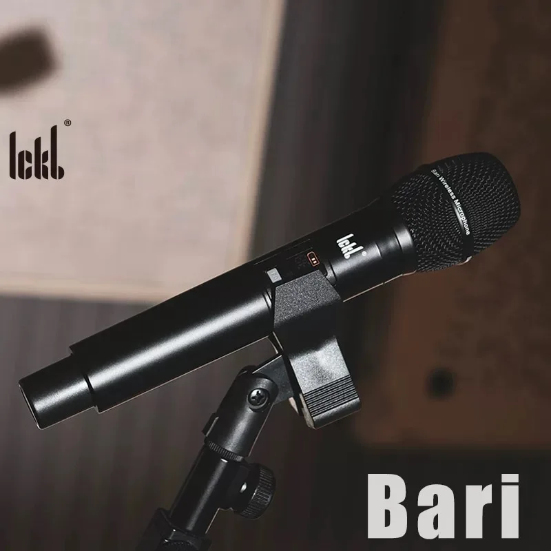 ميكروفون Ickb Bari اللاسلكي SuperCardioid الديناميكي مع رأس شبكي معدني لتسجيل الاستوديو المنزلي، Kara OK والغناء #1