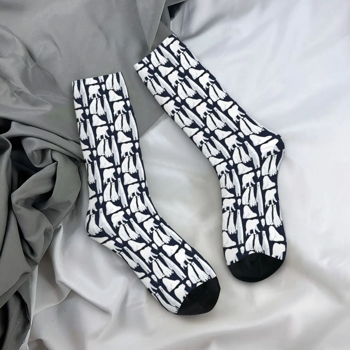Illustrati Polar Bear Socks Male Mens Women Summer Stockings Printed image 3
