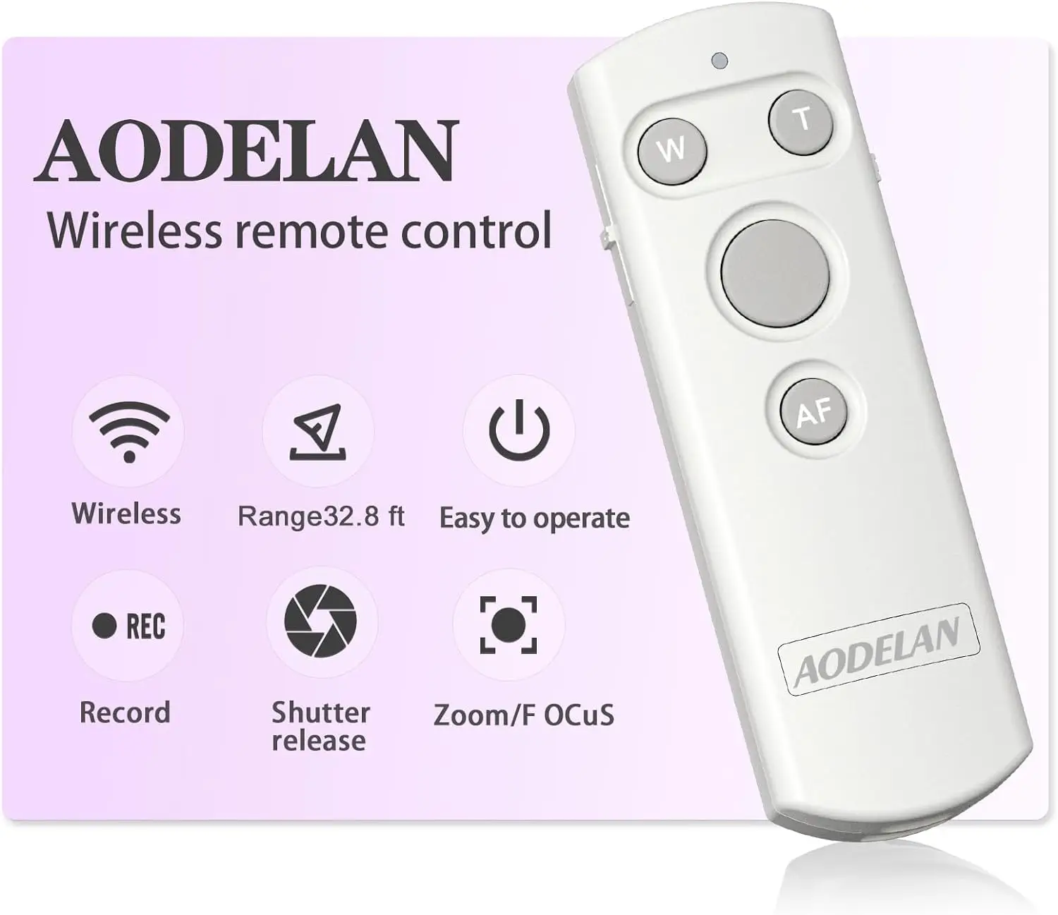 Weiße kabellose Auslöser-Fernbedienung für Canon EOS R100 M6II 6DII 77D 800D G5XII G7XIII SX70HS V10; Ersetzen Sie Canon BR-E1 – Detail 6