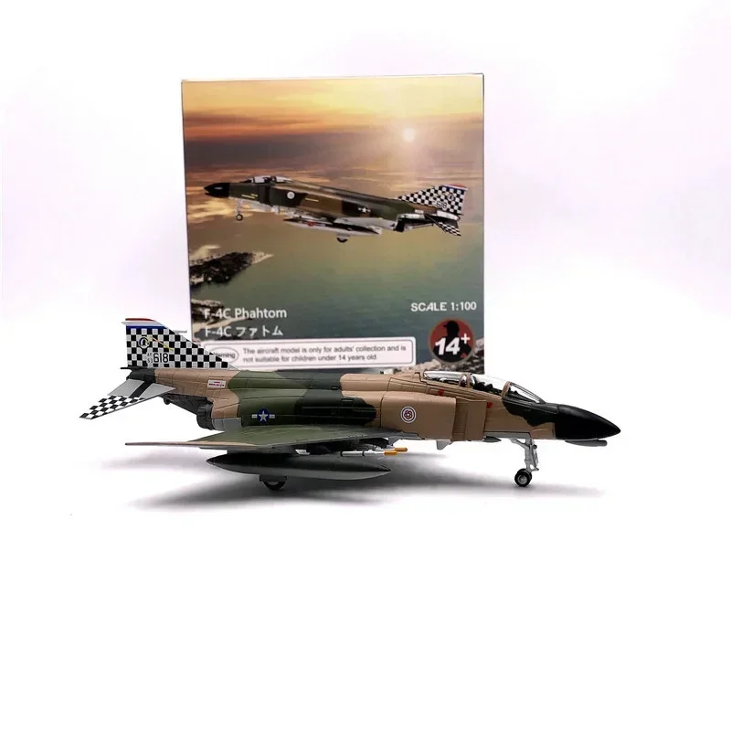 2024 Diecast 1:100 Scale USAF Squadron F-4 F4 F4B F-4B Phantom Strike Fighter Model Metal Toy Aircraft for Collection Souvenir