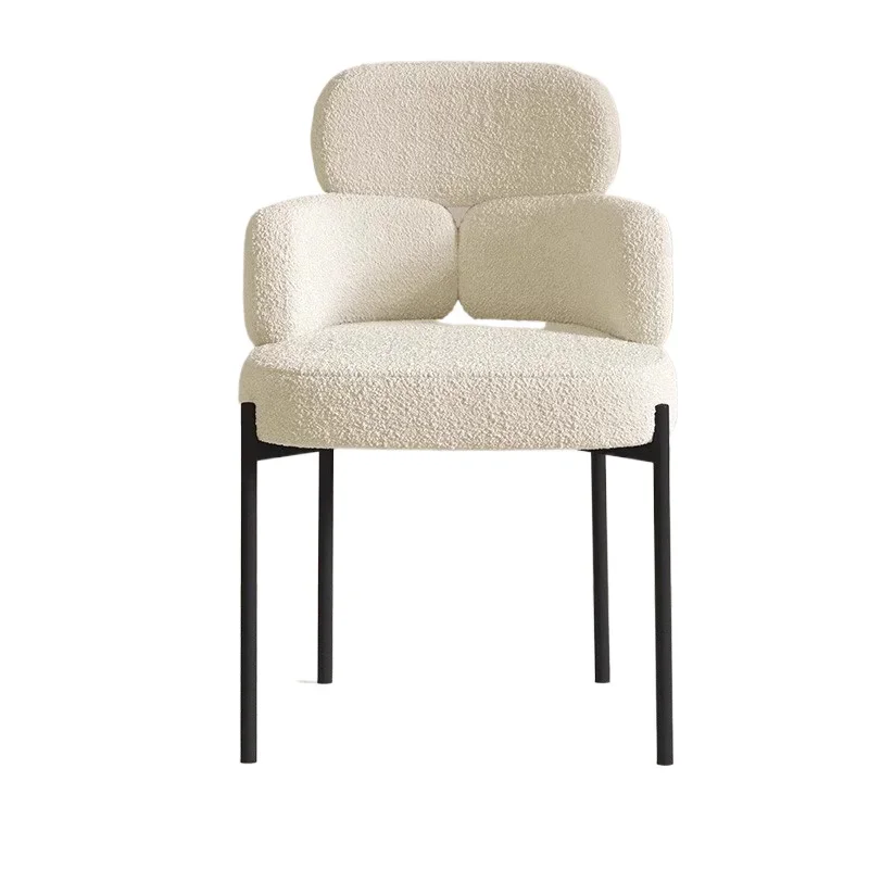 

Light luxury dining chair Modern simple home restaurant Back chair Model room Leisure negotiation Fabric chair