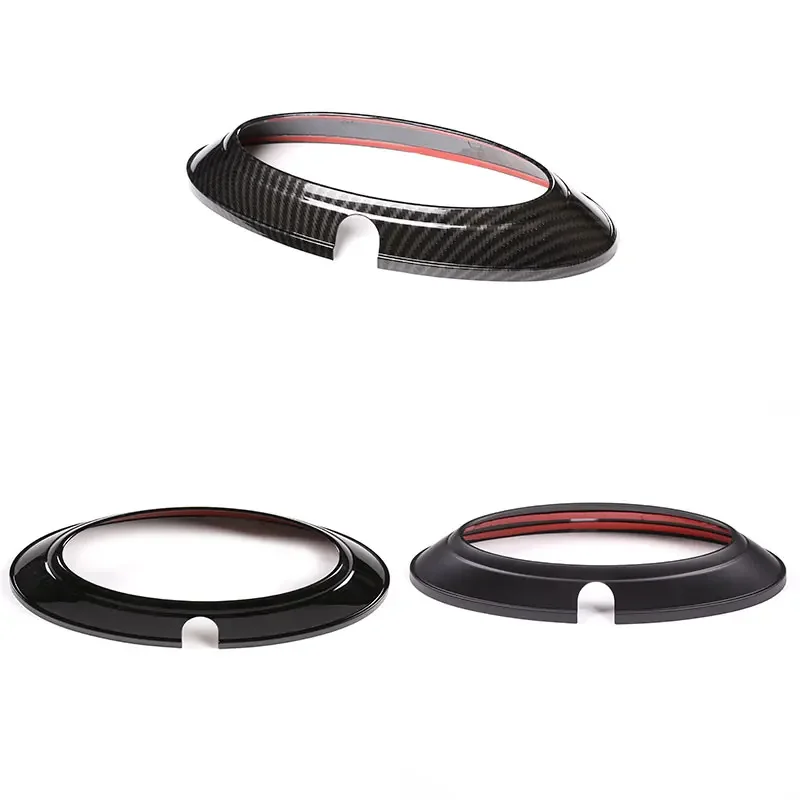 Car Rear Badge Ring Logo Frame Cover Decoration Trim Fit For Ford Ranger 2015-2021 F150 2009-2014 Auto Carbon Fiber/Gloss Black