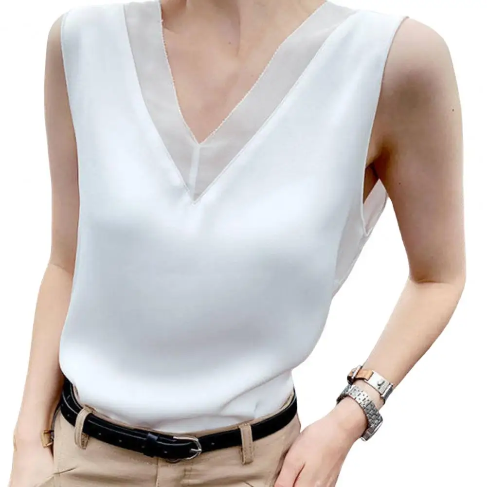 Women's Summer Tops Silky Soft Nude Color Bottoming Women's Summer Tops Fine Sewing Craft Bottoming Top Ladies Clothing