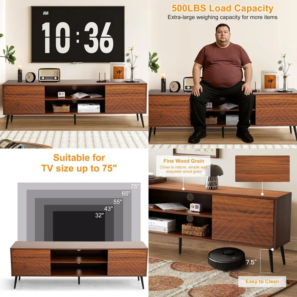 

31,5-дюймовый круглый журнальный столик, барабанный столик, современный центристый стол с рифленым деревом и шпоном из цельного дерева для гостиной (орех)