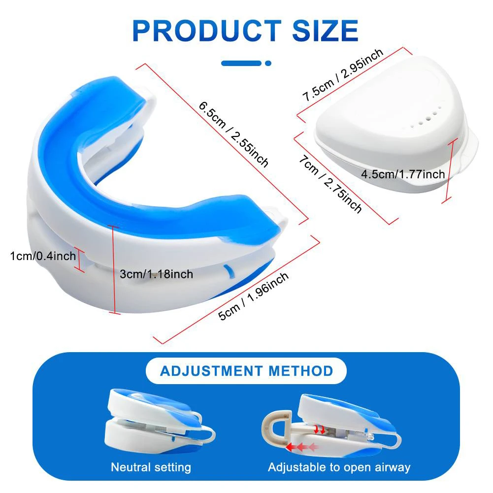 Anti-Snoring Mouthpiece Anti-Snoring Mouth Guard Adjustable Jaw Positioning Reduce Snoring Aid for Bruxism & Stop Snoring