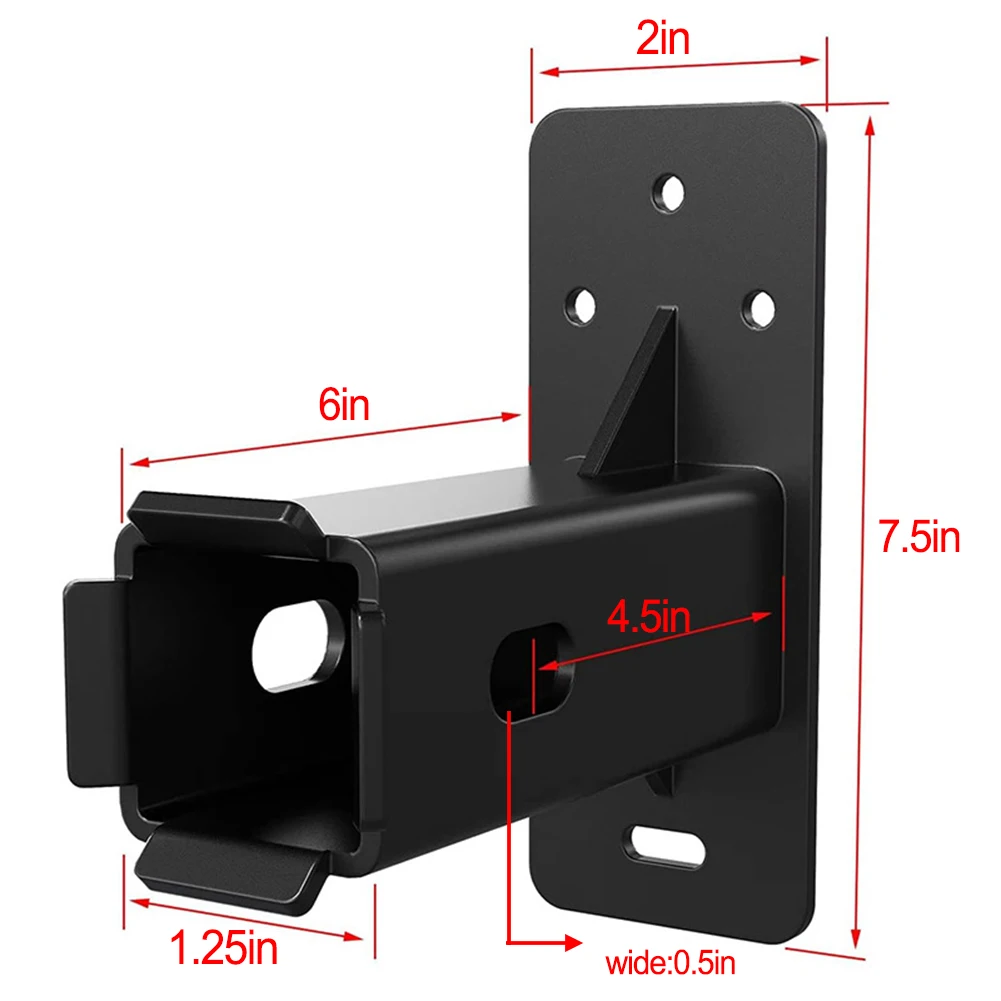 1/2 Set Wall Hitch Mount With Lag Screws Washers For 1.25inch Receivers For Cargo Carrier Hitch Wall Mount Receiver Storage Rack