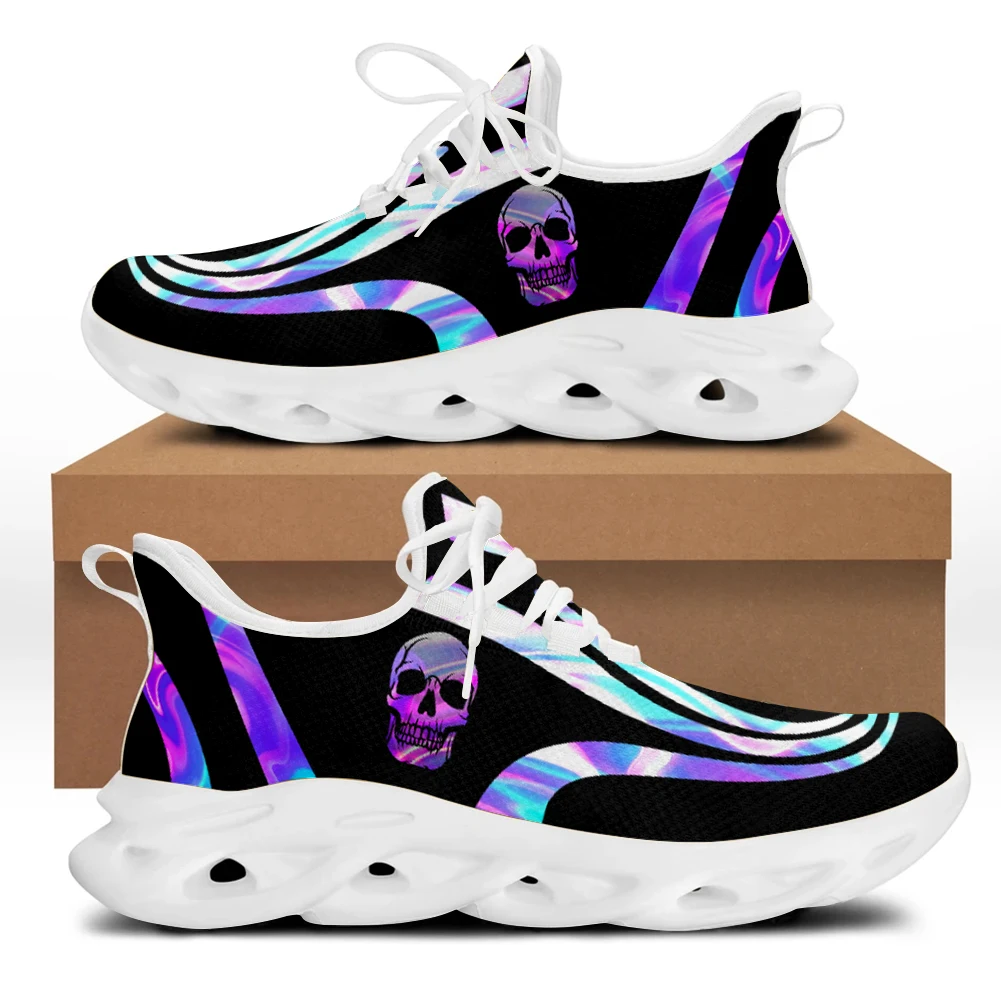 Belkoepel Vrouwen Loopschoenen Gothic Skull Design Casual Lichtgewicht Tennis Atletische Workout Gym Sportschoenen Sneakers