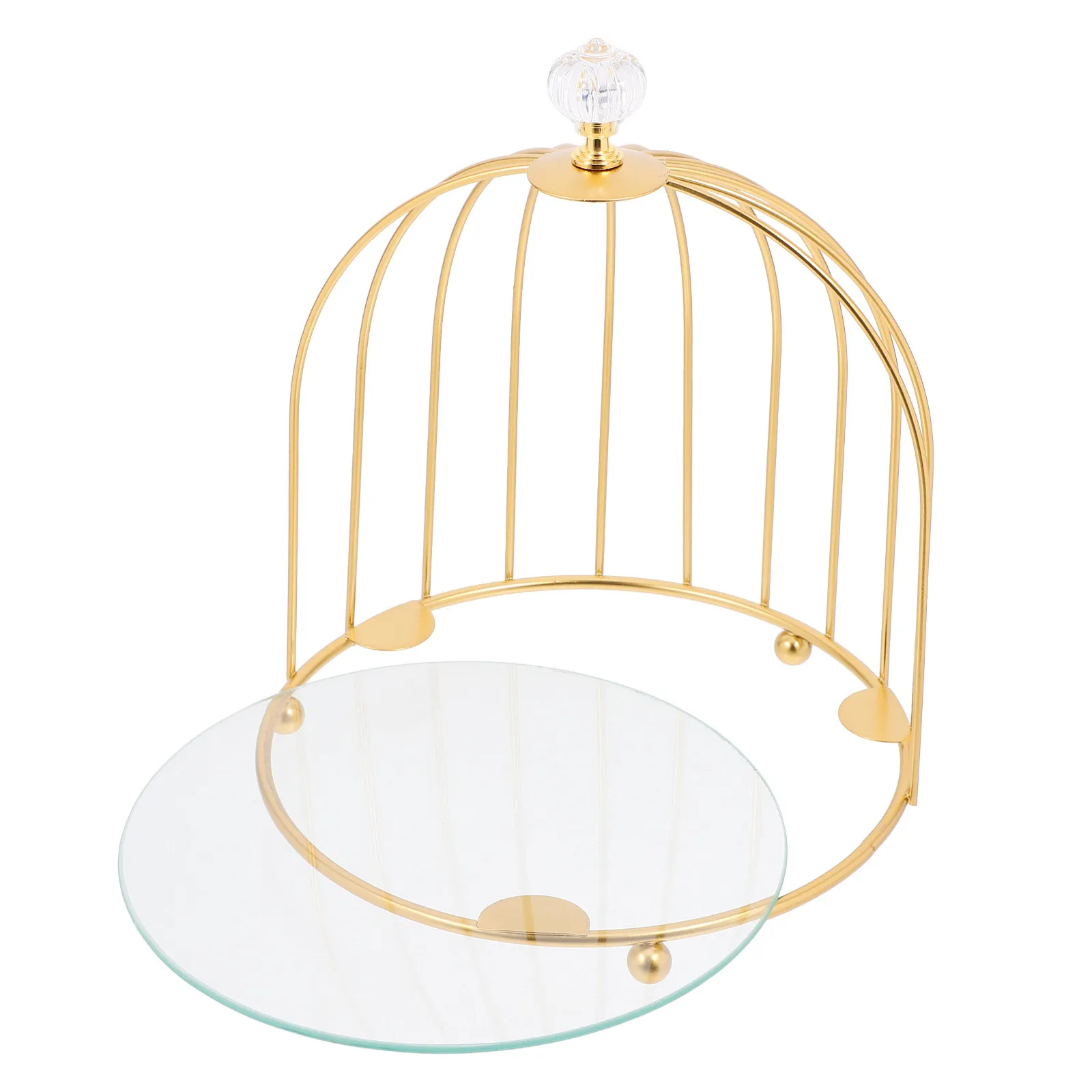 Golden Bird Cage Cake Stand Elegant Metal Dessert Display Stand for Wedding Shower Party Tiered Cupcake Fruit Serving Tray - view 3