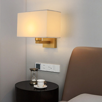 LED Retro Wall Lamp E27 Minimalist Creative Fabric Decorative Lamp Bedroom Hotel Bedside Study Indoor Household Lighting Lamp