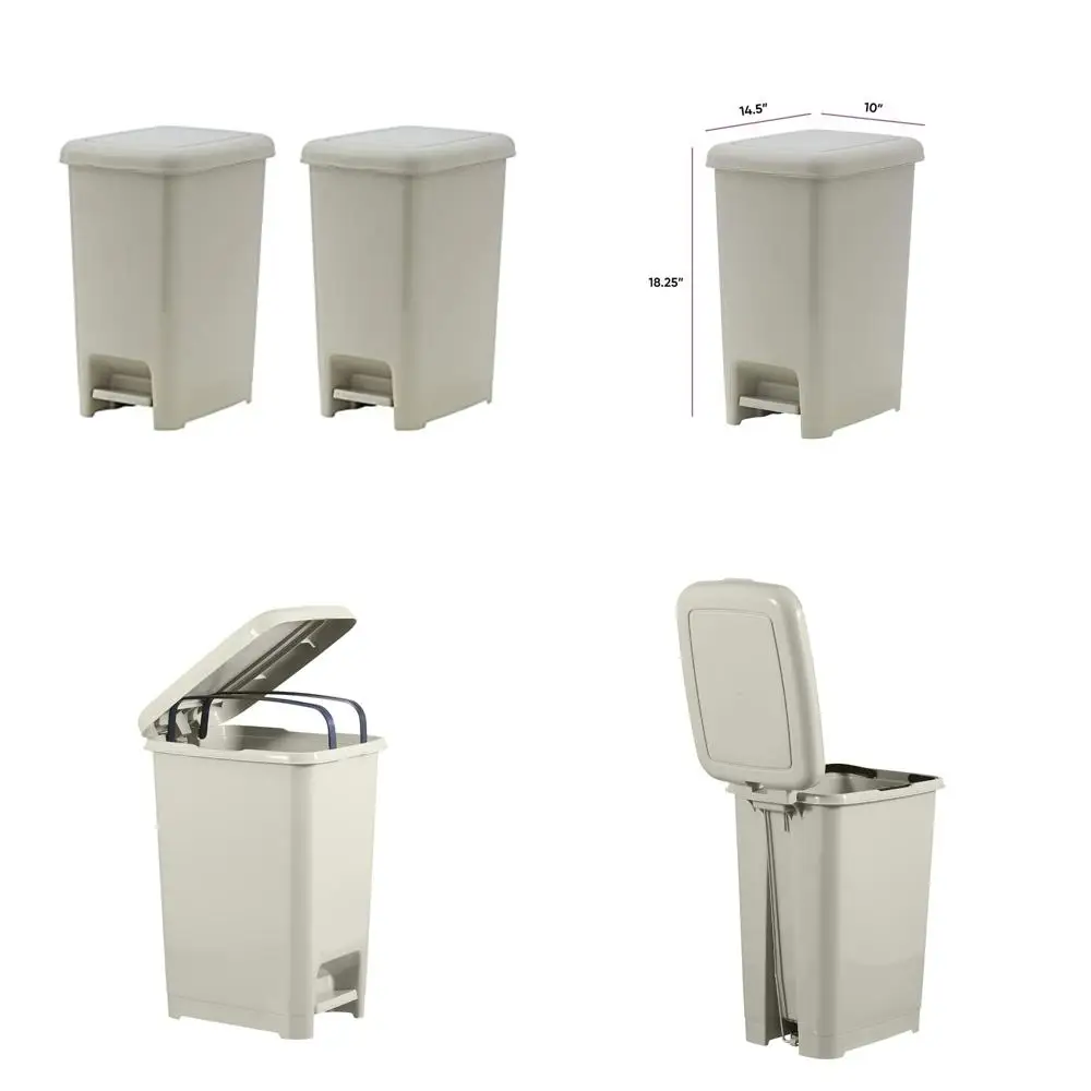 

Superio Slim Trash Can with Foot Pedal – 6.5 Gallon Step-On Trash Can with Lid, Medium Plastic Garbage Can, Trashcan for Bathroo