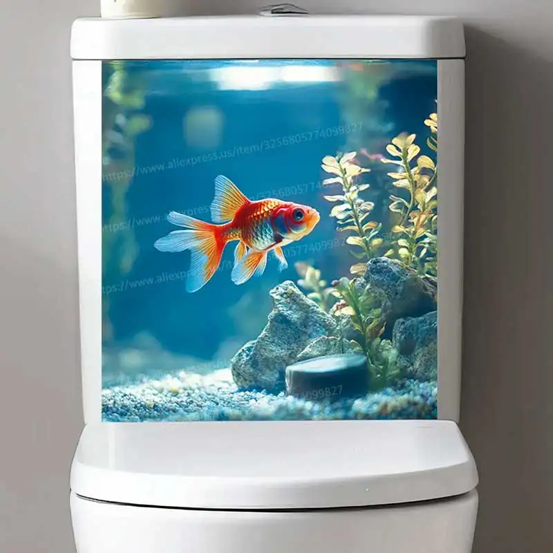 

Marine Design Wall Sticker Bathroom Toilet Decor Living Room Cabinet Waterproof Home Decoration Decal Stickers S905