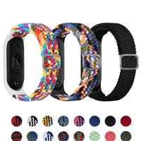 Bracelet for Mi band 7 6 Strap Elastic adjustable Nylon Braided Miband4 miband 5 correa Wristband for xiaomi Mi band 4 3 5 6 7