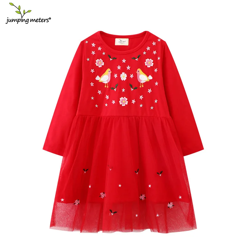 

Spring New Children's Dress Cartoon Children's Skirt insGirls' Long Sleeve Mesh Dress