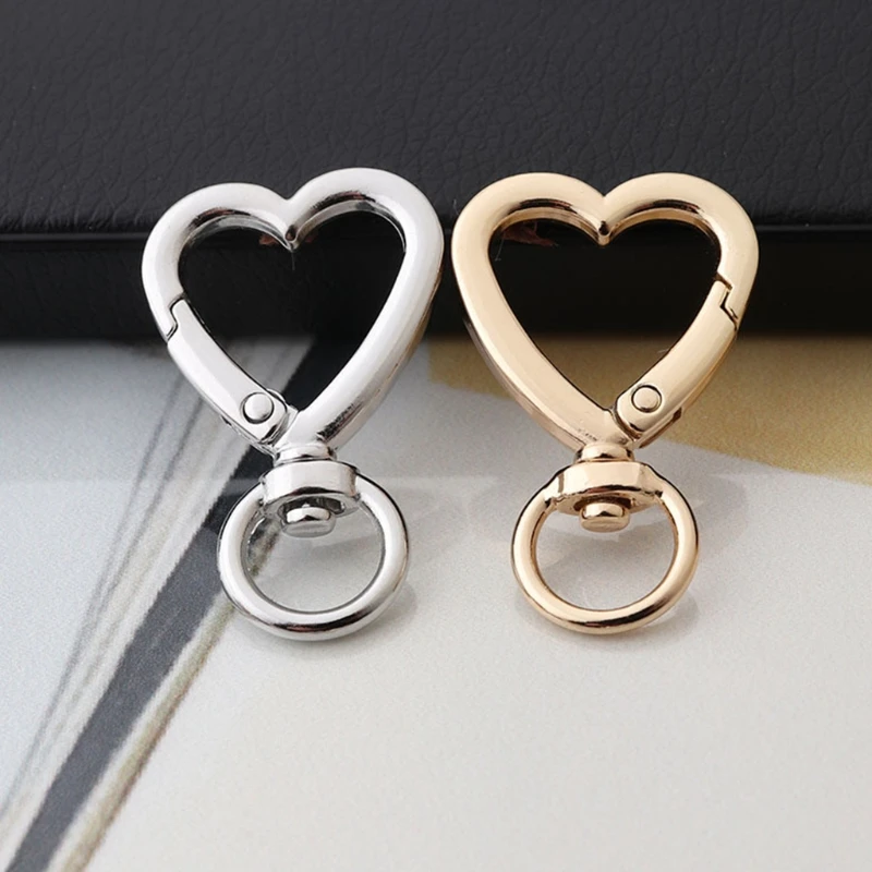 Accesorios para bolsos, 2 uds., cierres para bolsos, en forma corazón, langosta, cierre Metal, Clips giratorios, a