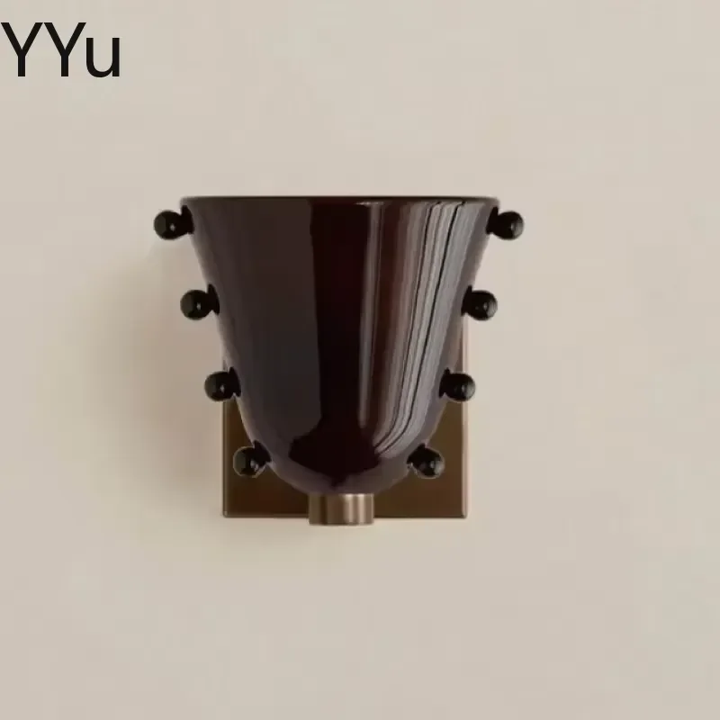 for Nordic Colored Berries Glass Wall Light Retro Bedroom Bedside Wine Glass Wall Lamp Aisle Background Wall Ambient Lighting