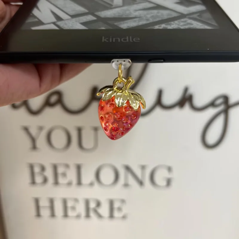 Phone Dust Stopper Accessories Decorative Ornament for iPhone For Samsung  Interface Kindle Charm, Strawberry Dreams