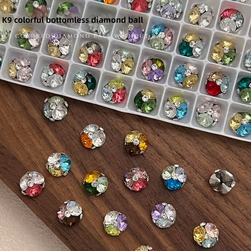 5pcs K9 Super Shiny Flatback Rhinestone Cluster Ball Finished Nail Charms for DIY Press On Nails Decor Accessories