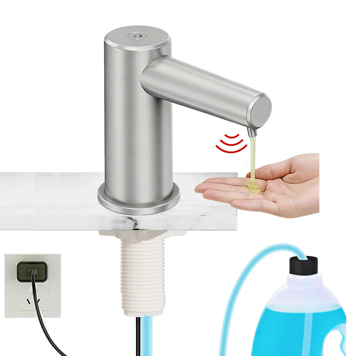 touchless-electric-soap-dispensersmart-infrared-sensor-pump-with-2-gear100cm-extension-tubeliquid-foam-mode-for-kitchen-sink