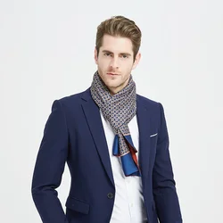 European and American Double-Sided Scarf Winter New Silk Men's Scarf Long Business Scarf