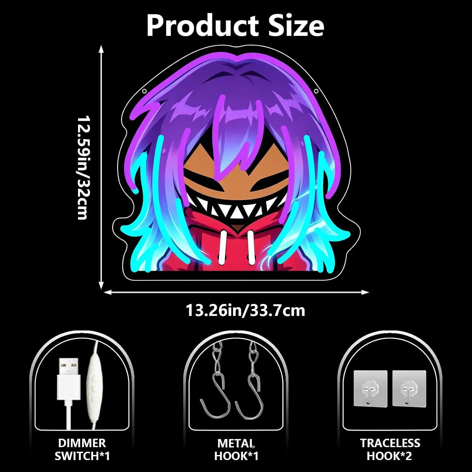 Anime Boy Neon Sign USB Dimmable LED Light For Bedroom Gameroom Streamer Setup Dorm Room Wall Hanging Art Decor Gift Night Light - view 5
