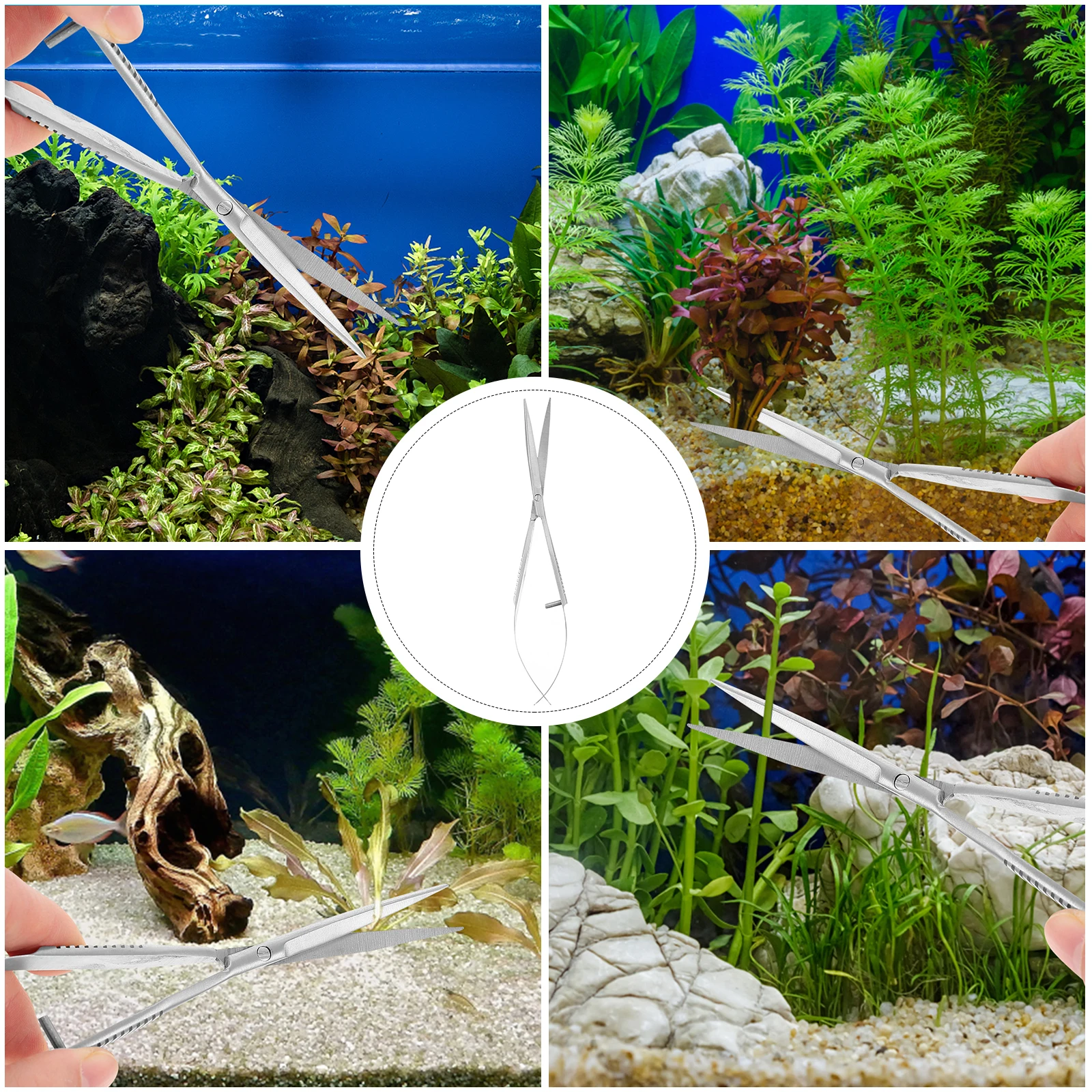 

Stainless Spring Scissor for Aquarium Maintenance Professional Aqua-Plant Clipper Portable Precision Tool Cleaning Fish Tank