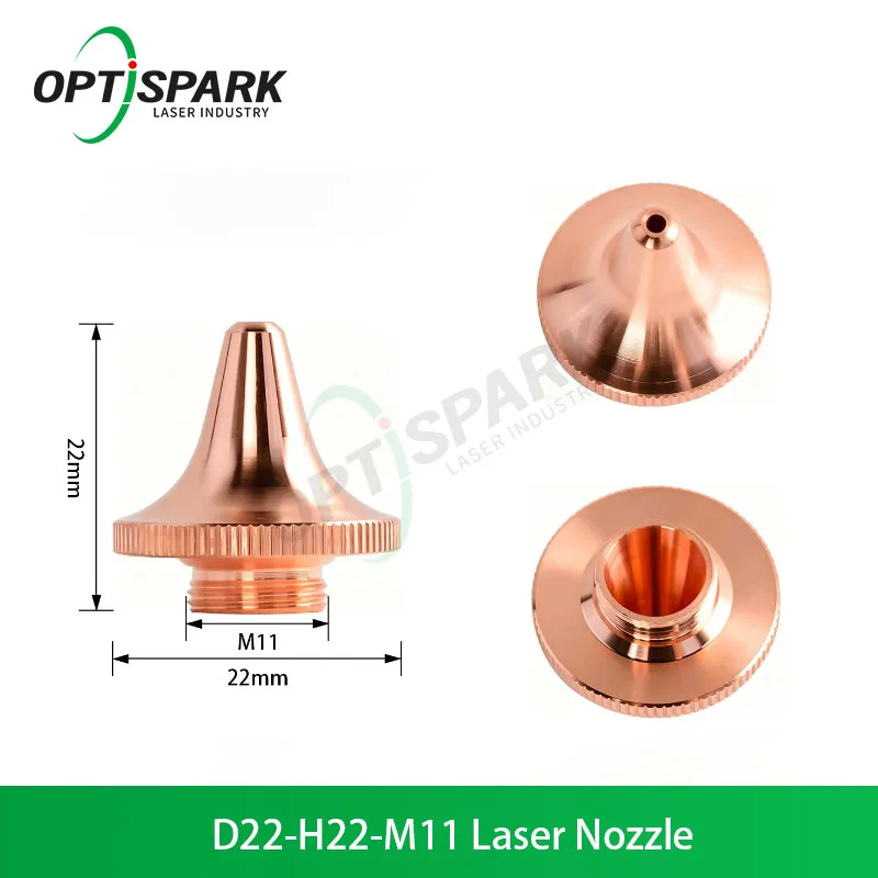 Huagong Falilai Beveling Laser Nozzle D22-H22-M11 Single Layer Copper Nozzle Caliber 1.0-5.0 For Fiber Laser Cutting Head