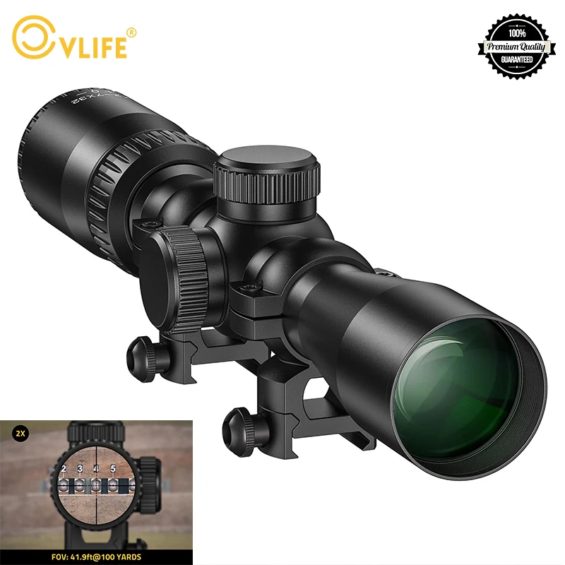 CVLIFE Rifle 2-7X32 Scope SFP Series Mil Dot - Ultra Long Eye Relief and Crisp Image 1Inch Tube Scope with Free 20mm Scope Rings