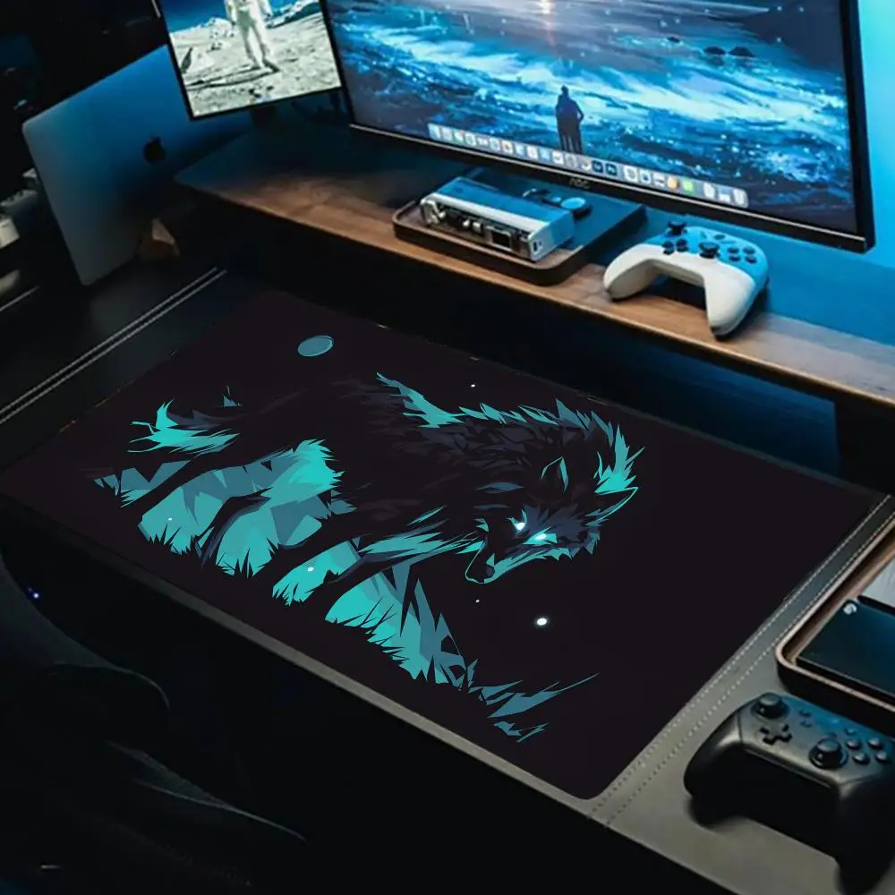 

Anime Wolf Mouse Pad Large MousePad XXL PC Gaming Rubber Lock keyboard phone Desk Mat HD Computer Gamers work Office Mousepads