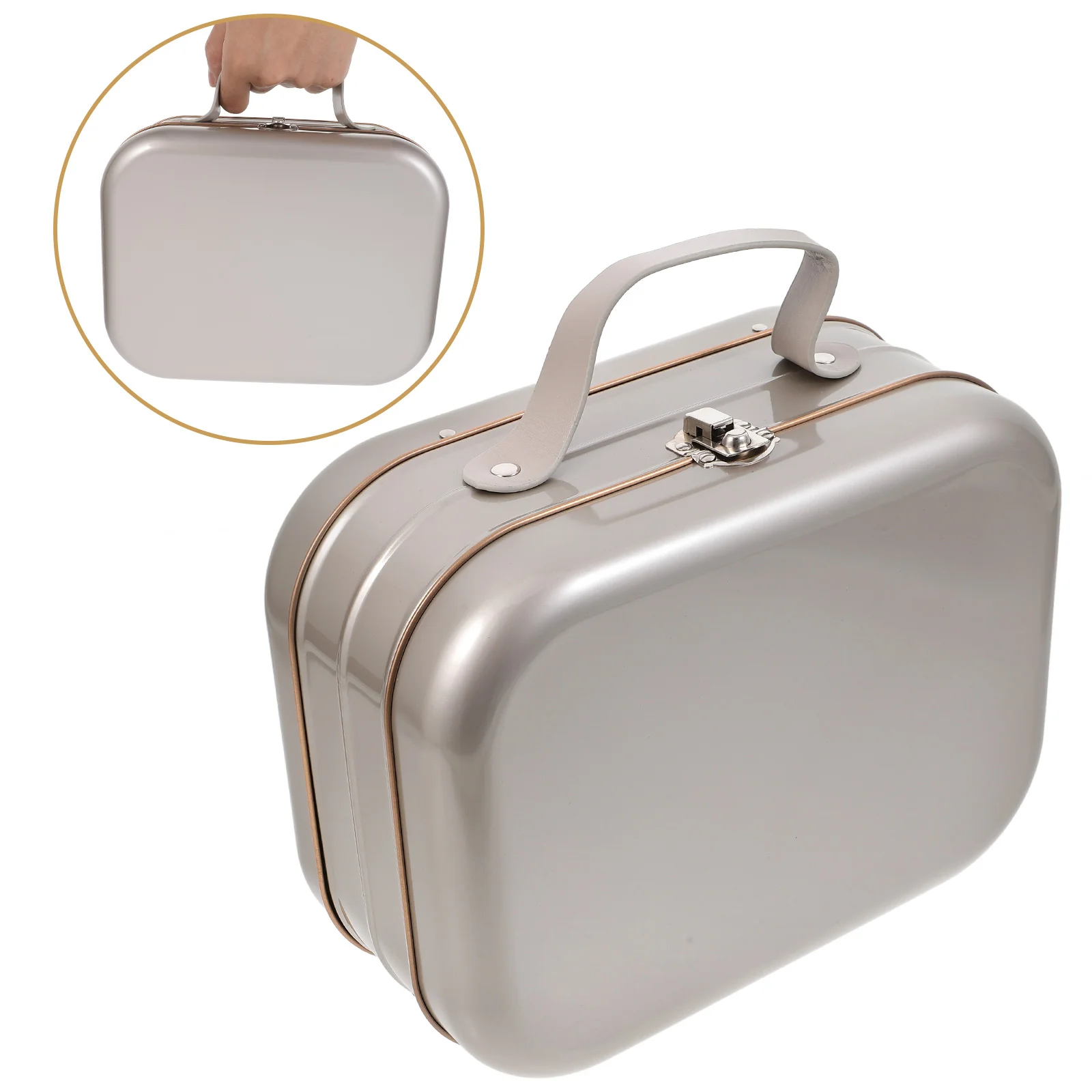 

Tinplate Portable Case Multi-use Storage Box Jewelry Container Multi-use Storage Case Handle Trinket Box Small Trinket Box