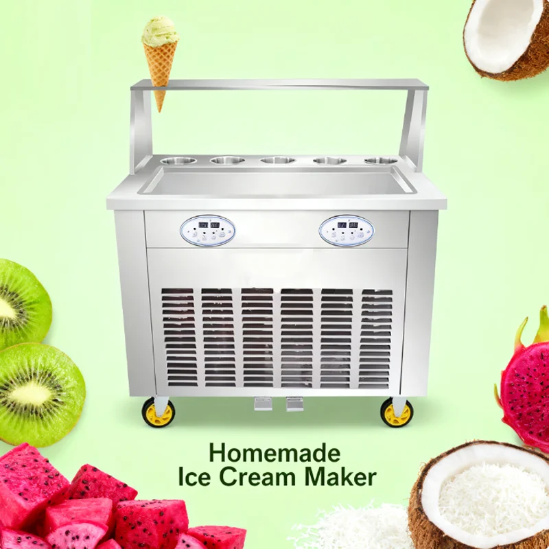 

Машина для изготовления тайского мороженого, многофункциональная машина для жарки йогурта из нержавеющей стали