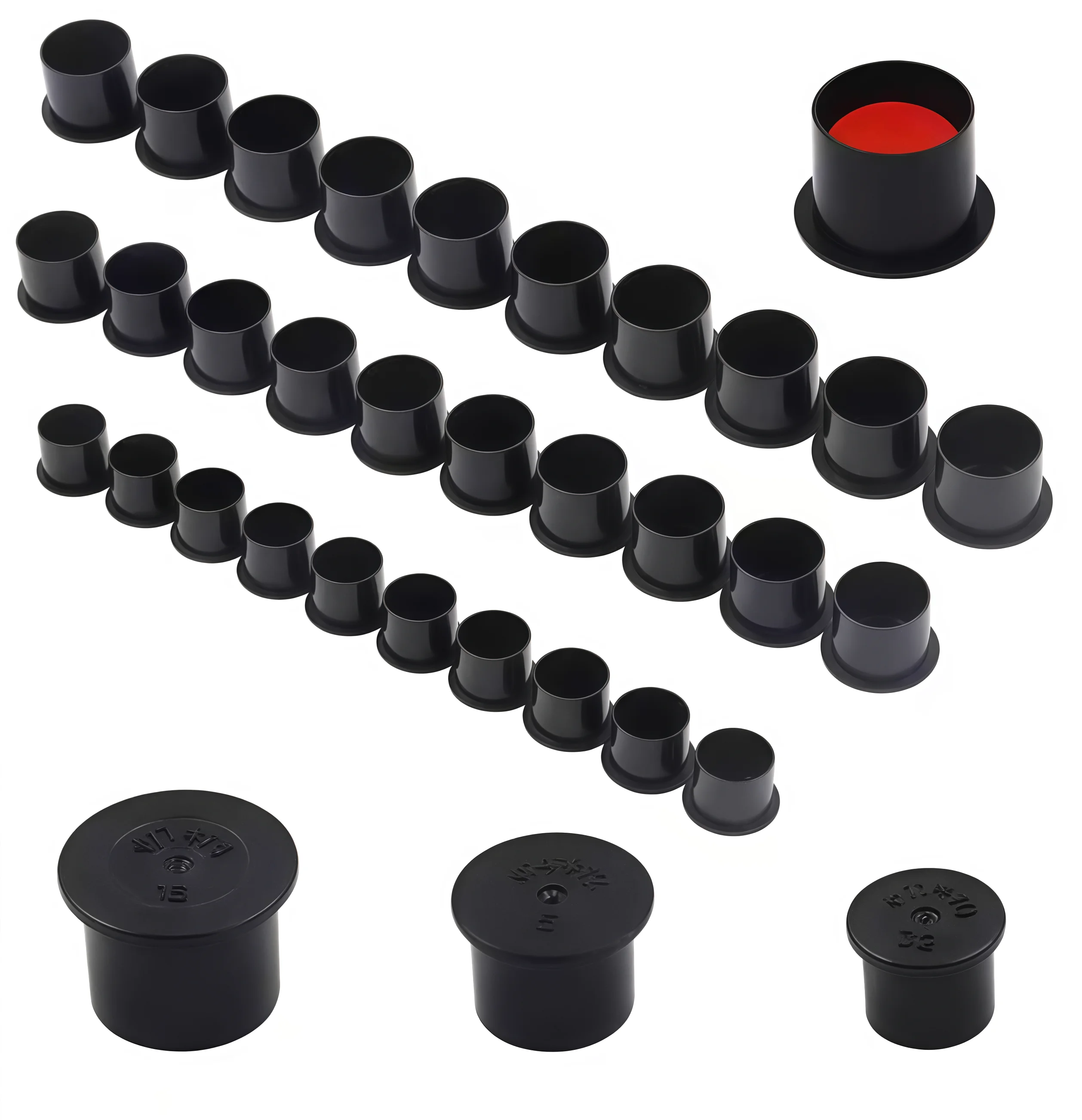 100/500/1000PCS Disposable Black Tattoo Ink Cups With Base Pigment Holder Container Cap Permanent Makeup Tool Tattoo Accessories