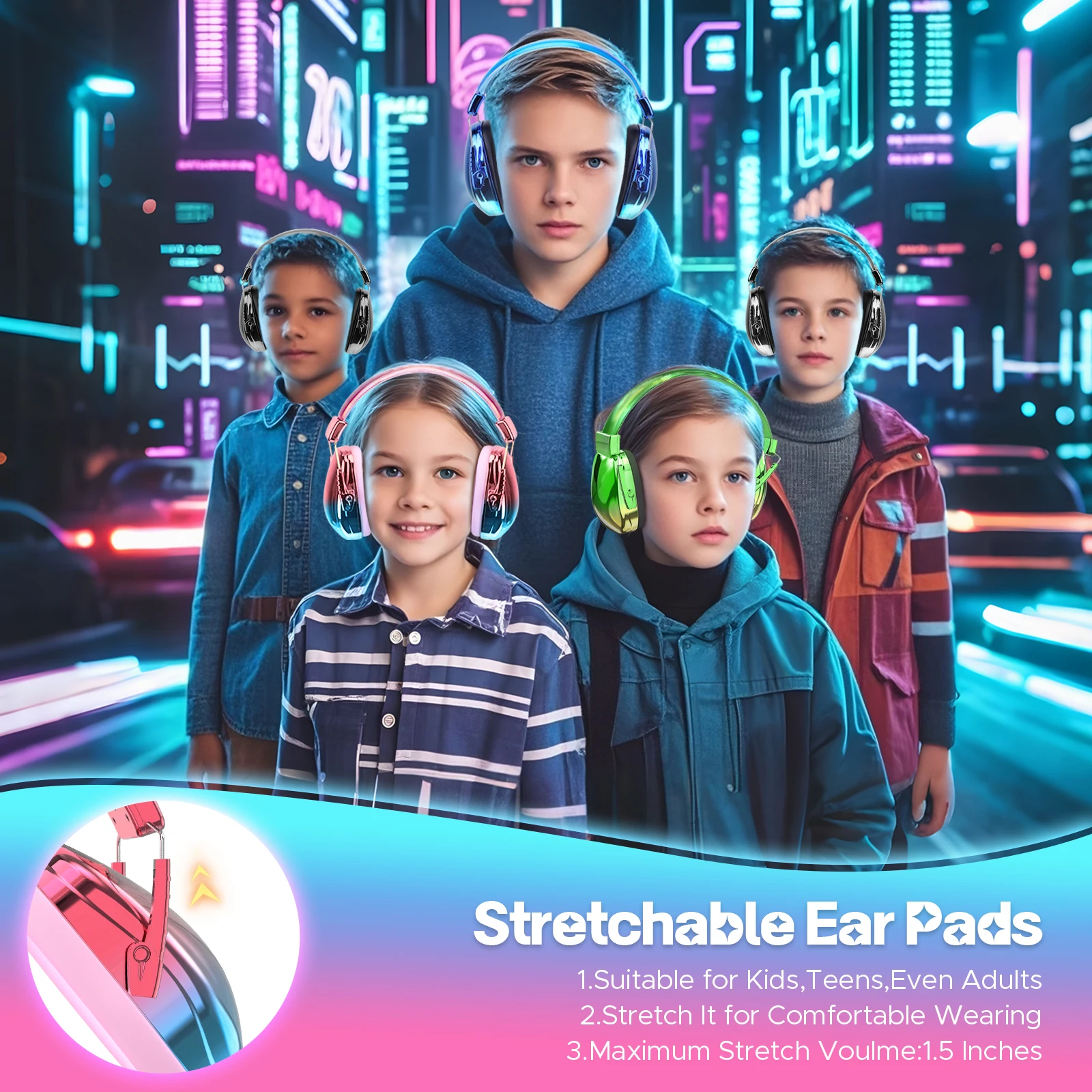 Fashionable Electroplated Earmuffs Kids Hearing protector Anti-noise Headphones For Autistic child Ear protection Christmas Gift