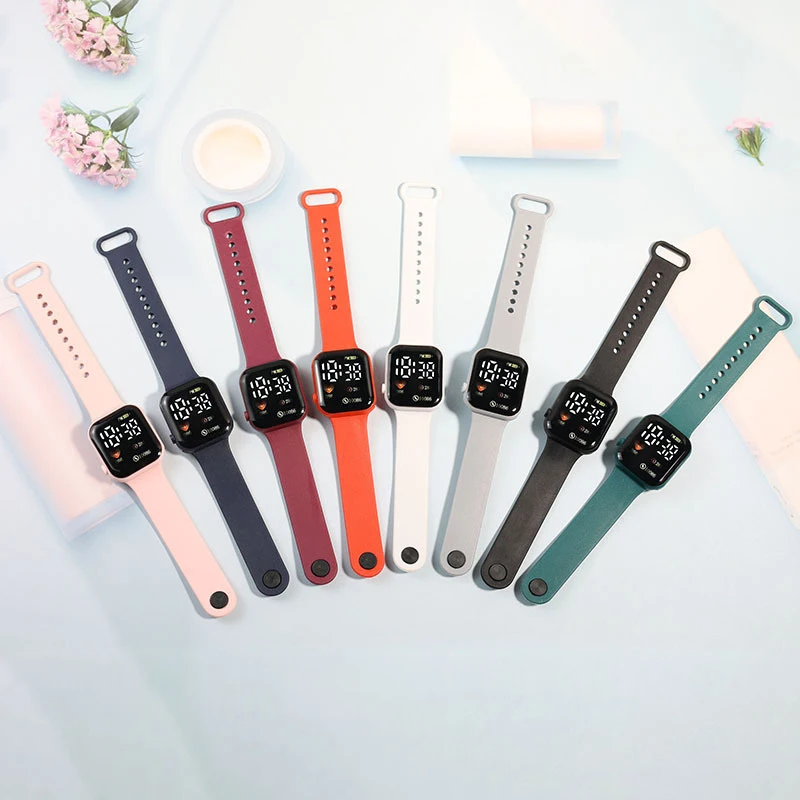 Kids LED Digital Watch Time Date Display Student Wristwatch Multicolor Unisex Cute Simple Children's Clock For Boys & Girls