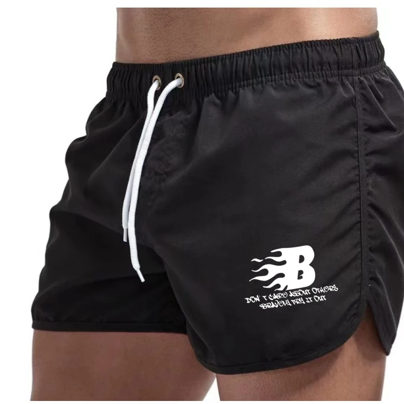 Men's quick drying surfing beach shorts with breathable drawstring pockets, summer casual swim trunks