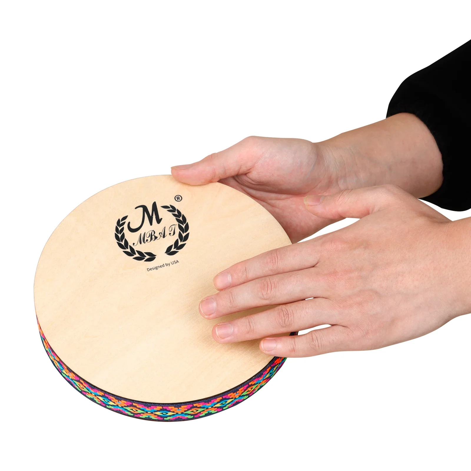 M MBAT 8 inch Stream Drum Sun Pattern Sound Therapy Instrument Imitates Stream Water Sound Drum Orff Early Education Instrument