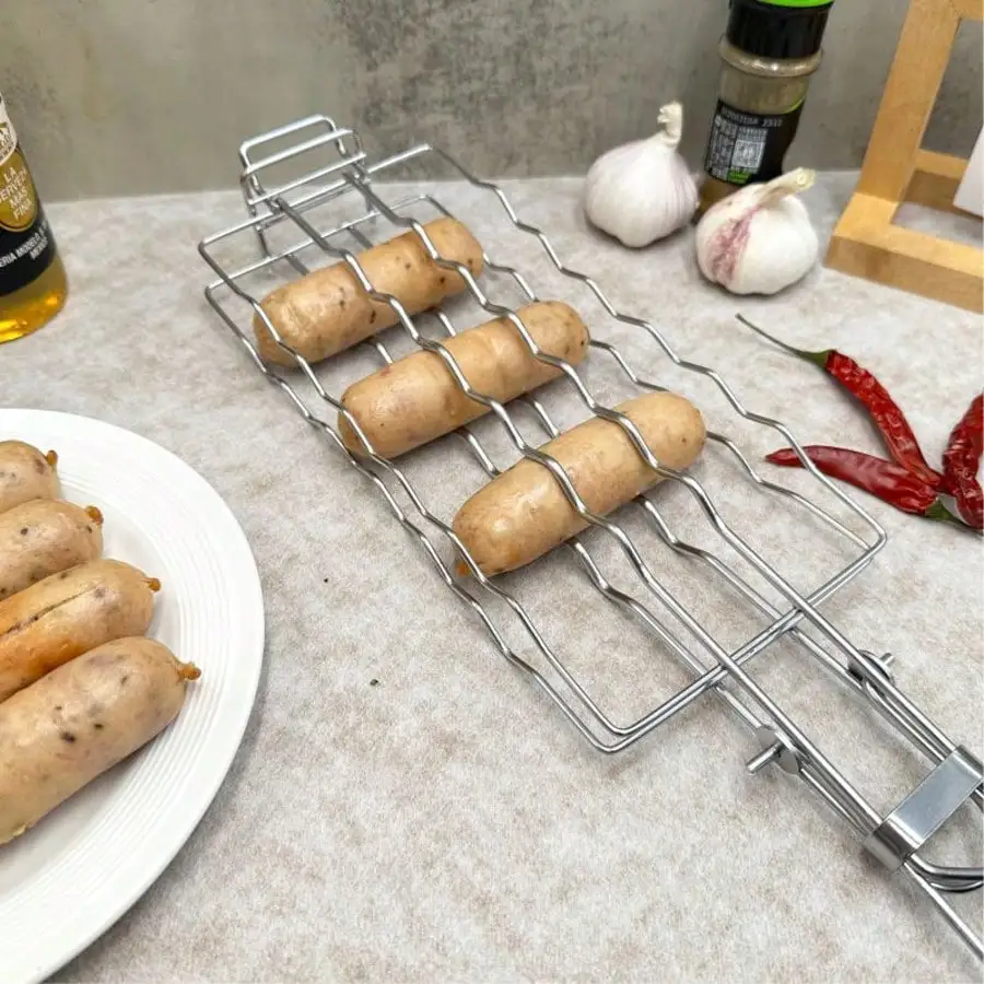 Grillen Veranstaltungen BBQ Grill Werkzeuge Grill Kochrost Kompakter Grillrost für BBQ Verchromter Stahl Kompakte Abmessungen