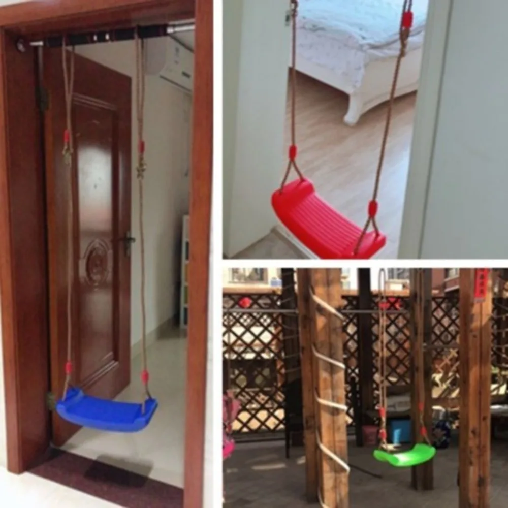 Swing plástico com corda suspensa para crianças, altura ajustável, brinquedo interior e exterior, cadeira de suspensão do bebê, novo