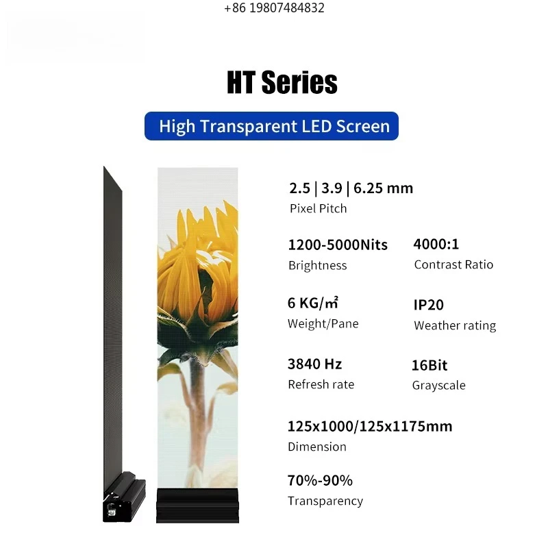 

Ultra Thin 90% High Transparent Hologram LED Screen, Aliexpress Best Seller Pantalla Led Transparente for Glass Window Video